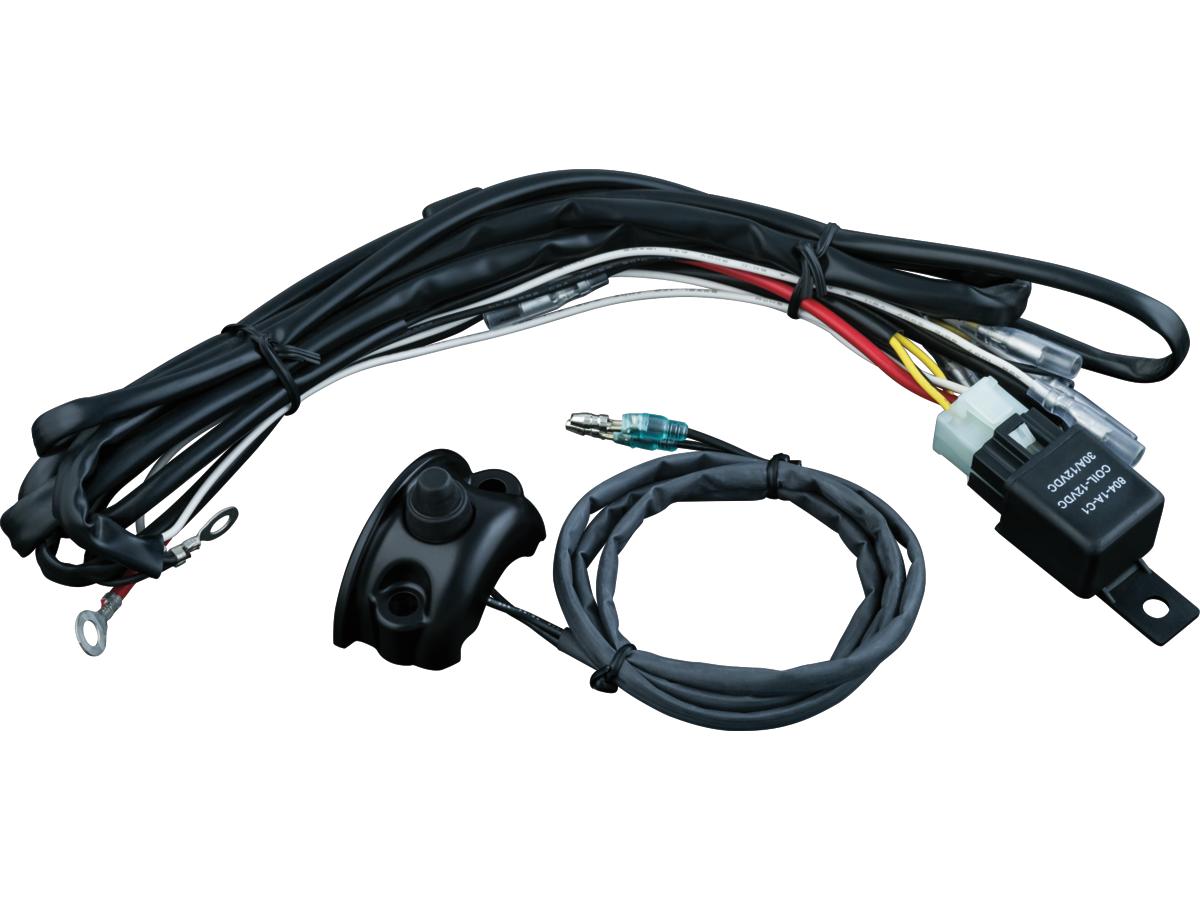 Driving Light Wiring &amp; Relay Kit with Control Mounted Switch, Black Driving Light Wiring &amp; Relay Kit with Control Mounted Switch