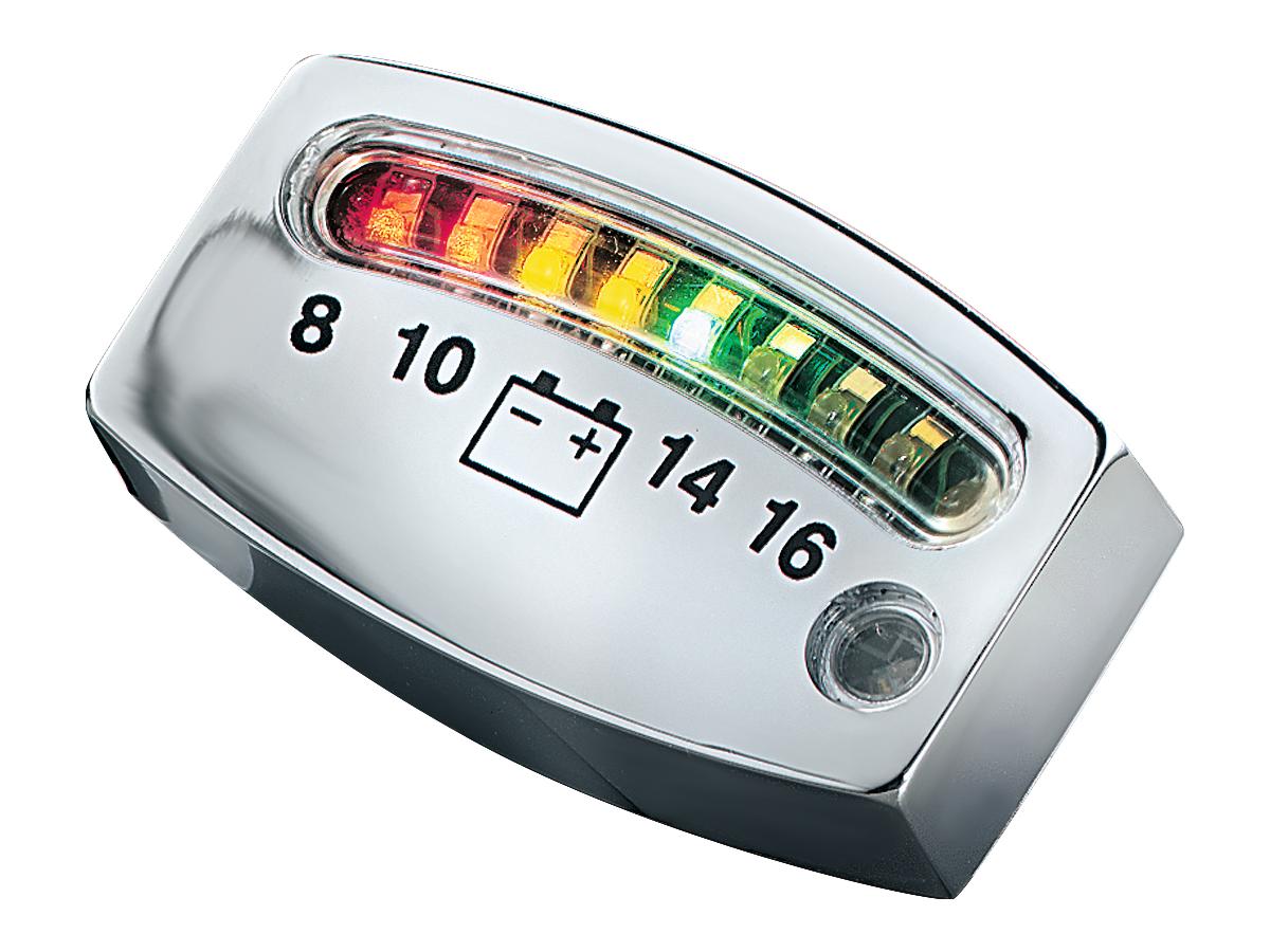 Led Battery Gauge, Chrome