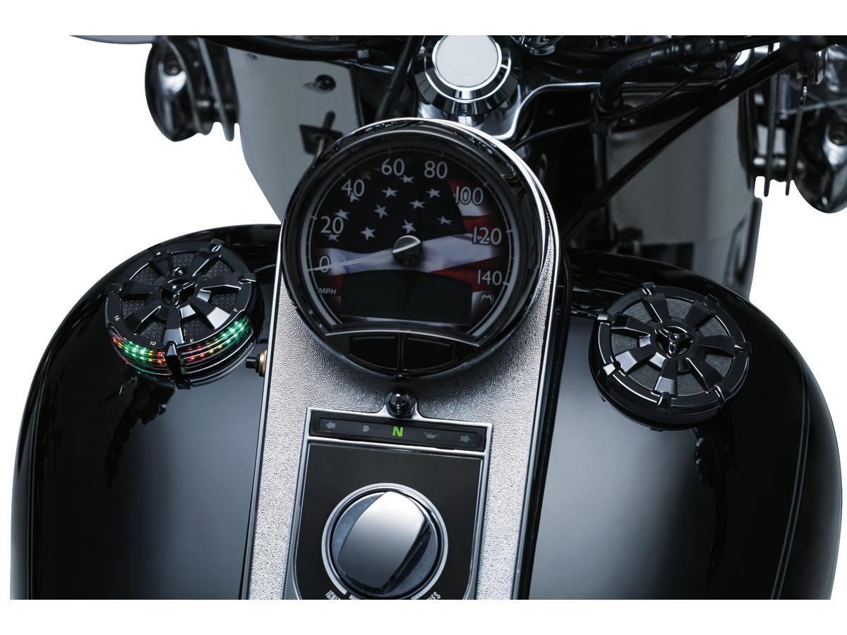 Alley Cat LED Fuel &amp; Battery Gauge, Gloss Black Fuel &amp; Battery Gauge