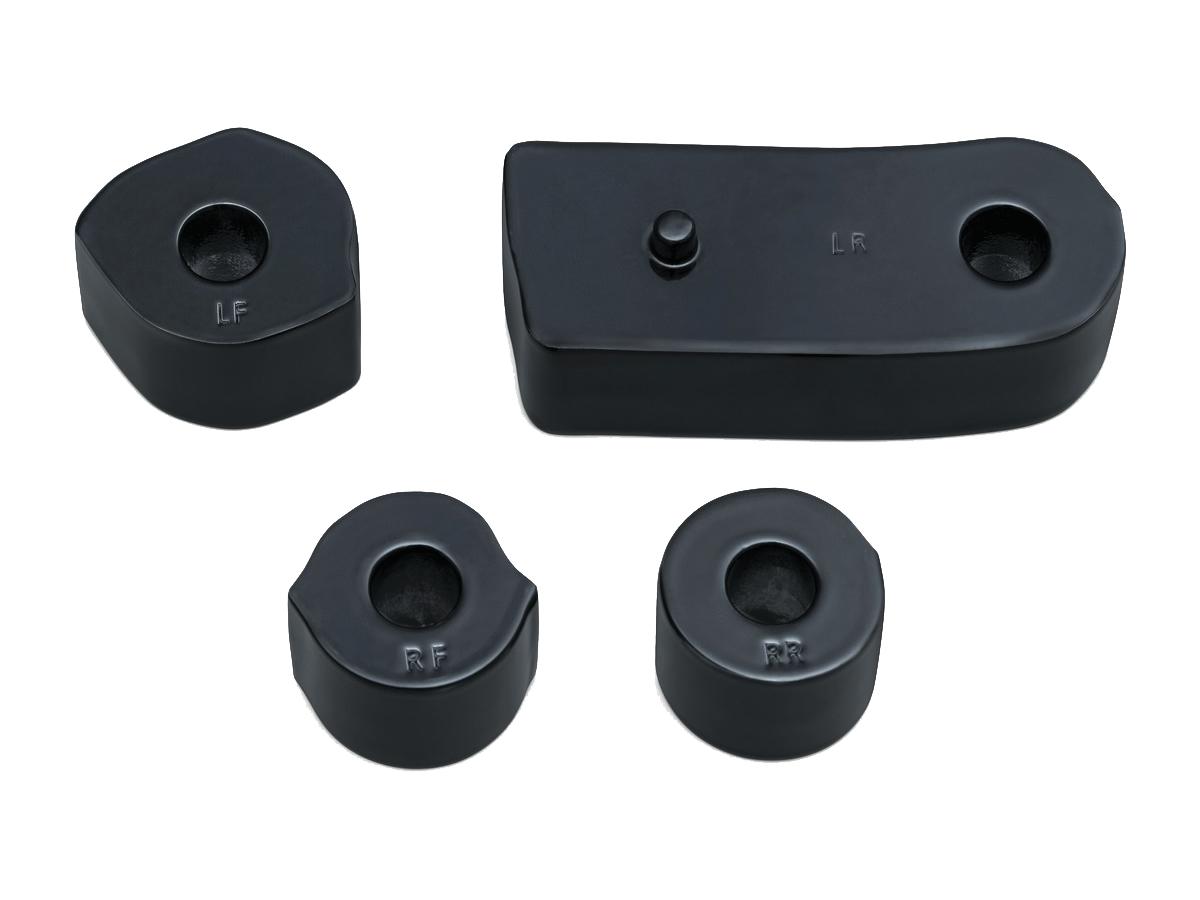 Driver Floorboard Spacers Black, Gloss