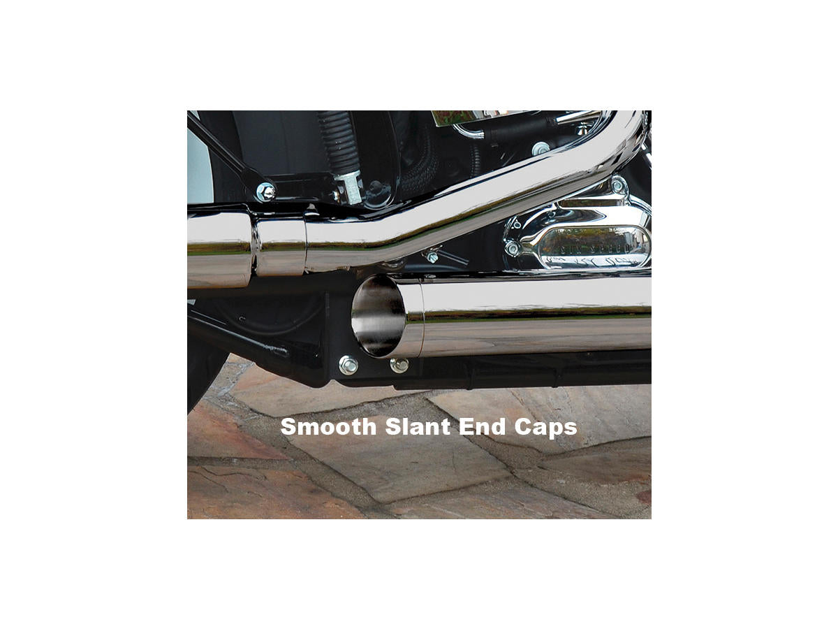 Gun Smooth Slip On Mufflers Slant End Cap Black Show Chrome