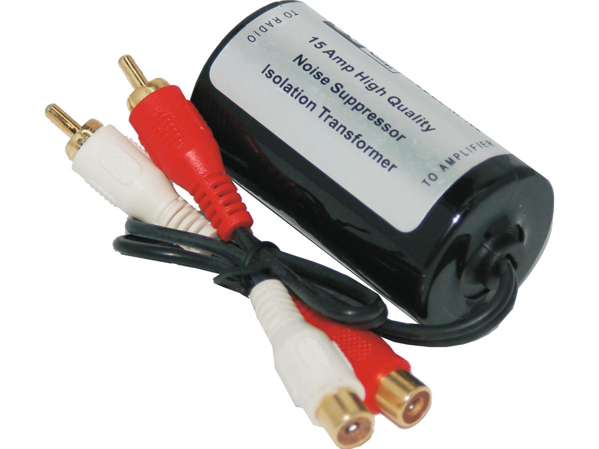 In-line RCA-kabel Ruisfilter voor motorruisonderdrukking Zwart