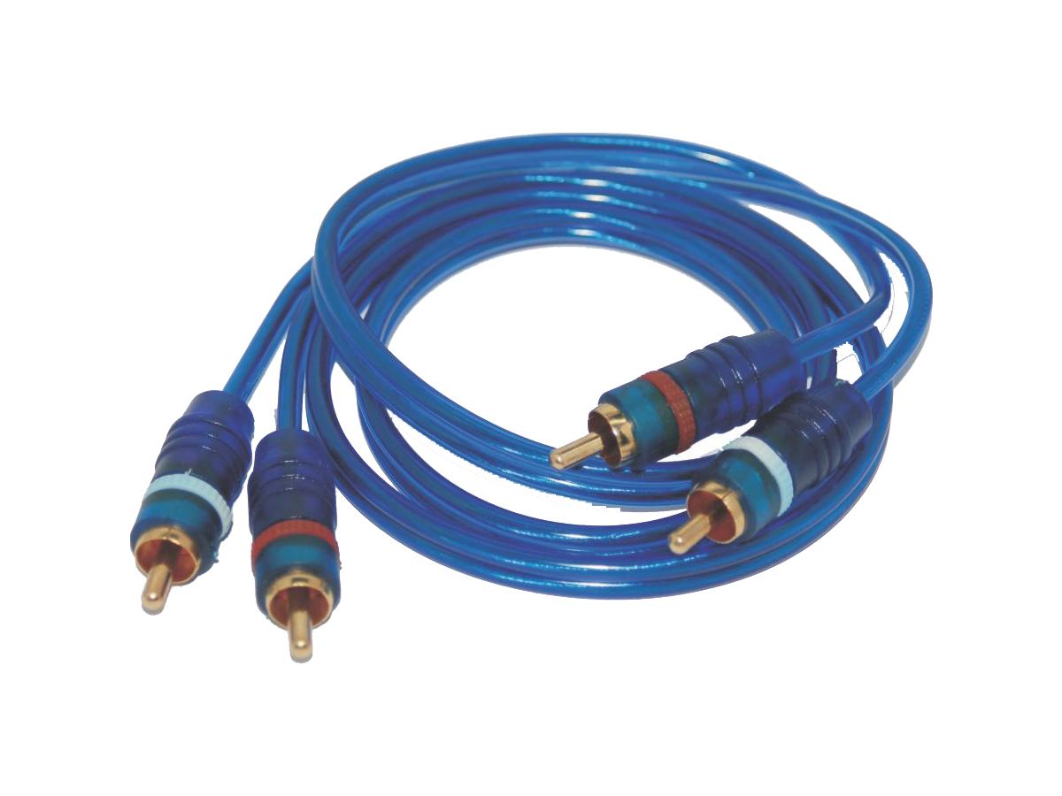 3 voet vergulde RCA-kabel blauw