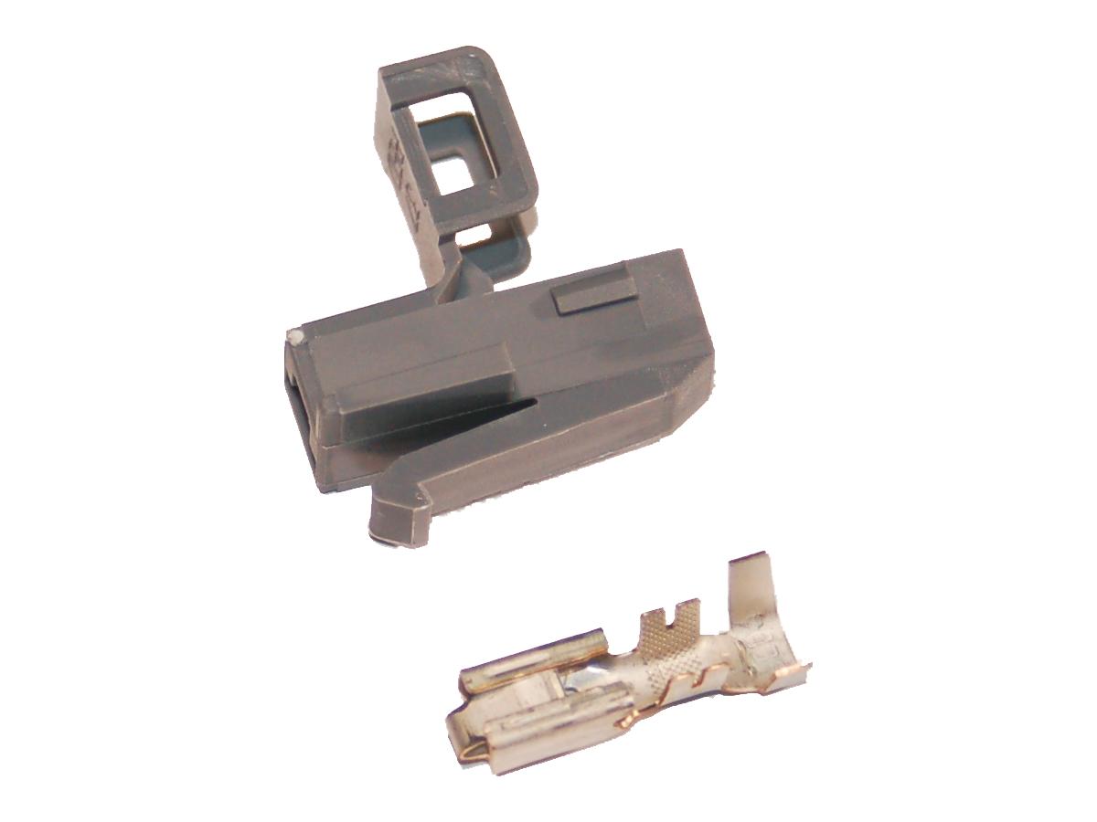 1-Position OEM "B+" Female Power Connector With Terminals Gray