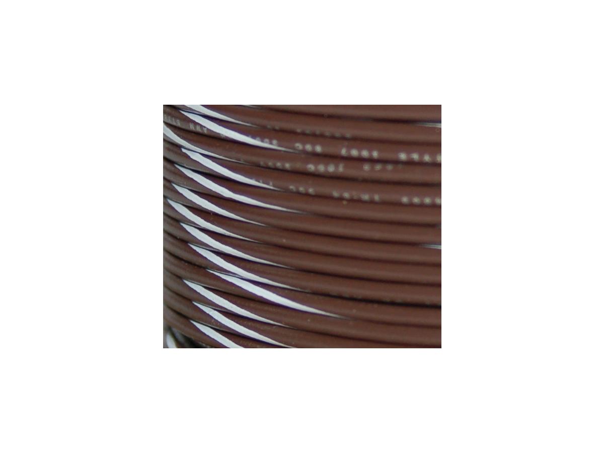 OEM Colored 1mm Wire Spools Brown, White Stripe