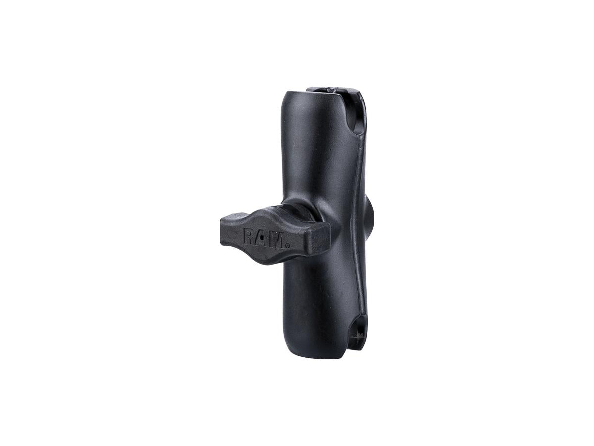 Dubbele Socket Arm Voor 1" Rubberen Ballen Medium Zwart Gepoedercoat 90 mm