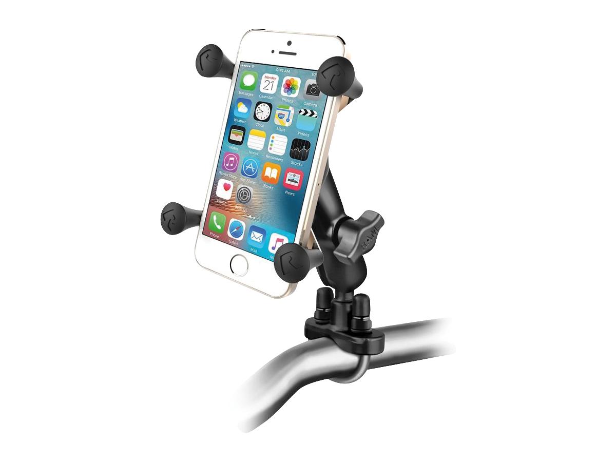 RAM-stuurrailmontage met zinkgecoate U-boutbasis en universele X-Grip cel-/iPhone-houder