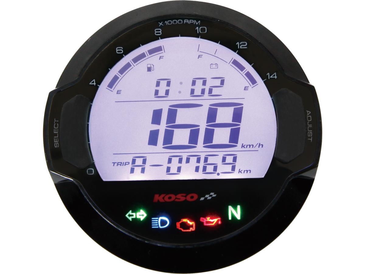 D64 Speedo/Tacho Combo-instrument Schaal: 360 km/u; Schaalkleur: wit Zwart 64,0 mm