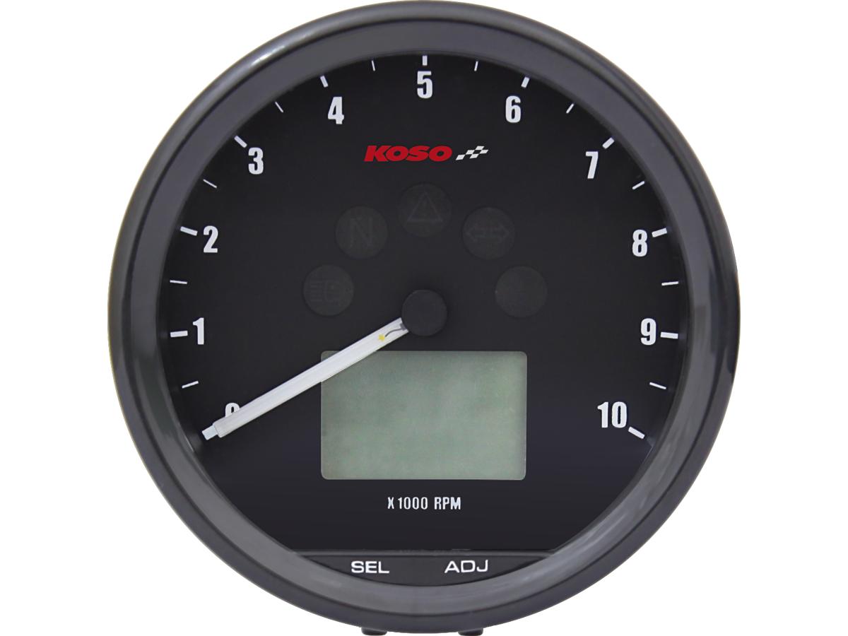 D64 Custom Speedo/Tacho Combo-instrument Schaal: 360 km/u; Schaal Kleur: zwart Zwart 64,0 mm