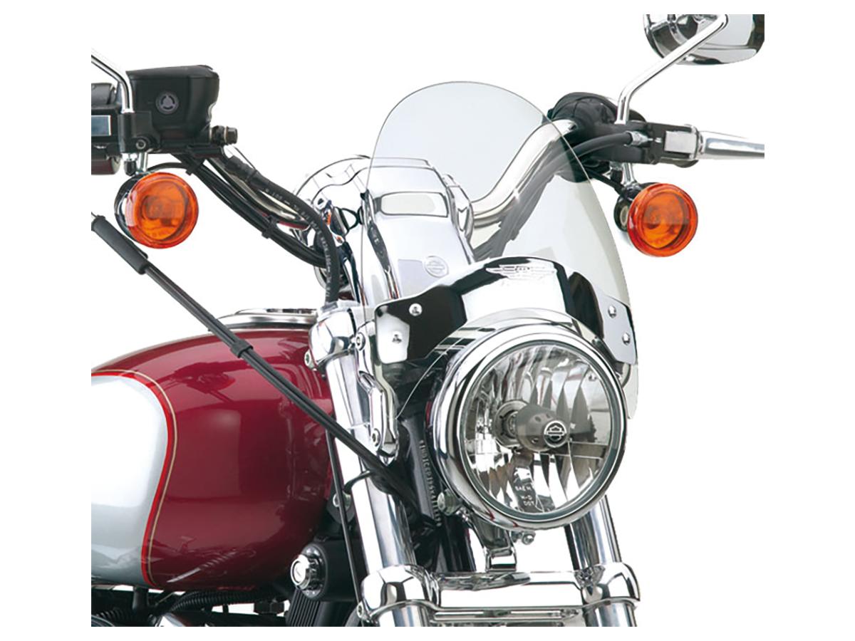 Flyscreen Windscherm Kit Hoogte: 8,5", Breedte: 9,25", Chrome Beugels 52-56mm Licht Rook