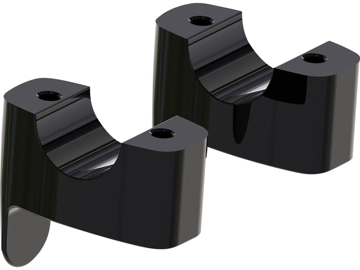 TC Breakout Flat -17 Risers 17 mm displaced forward, Height 33 mm Gloss Black Powder Coated 1 1/4"