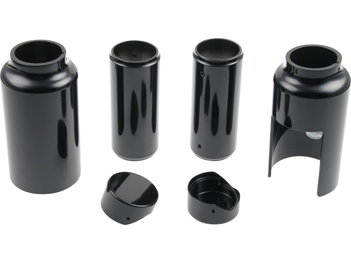 6-Piece Fork Covers with lower Fork Aluminum Covers Without Cult-Werk Logo Black Gloss Powder Coated