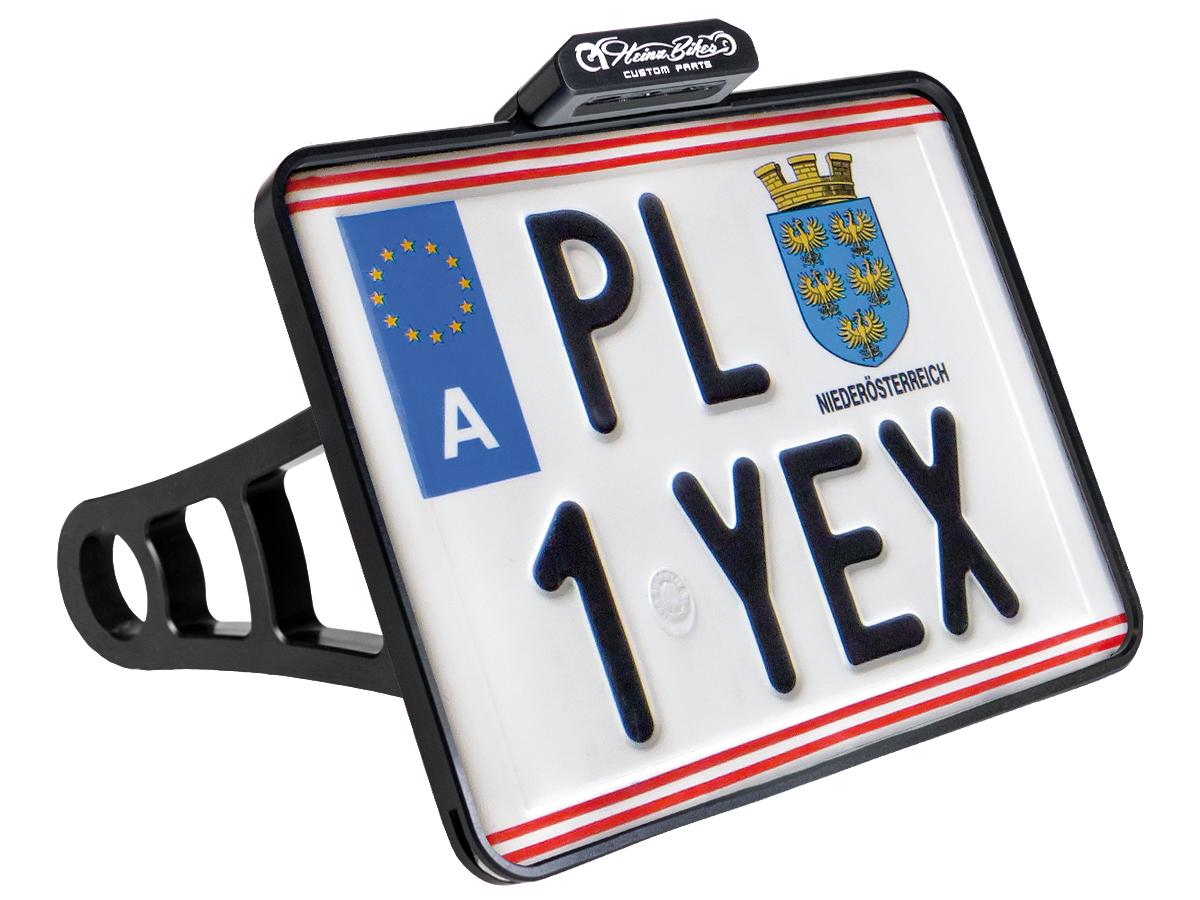 Side Mount License Plate Kit Austrian specification 210x170mm Chrome