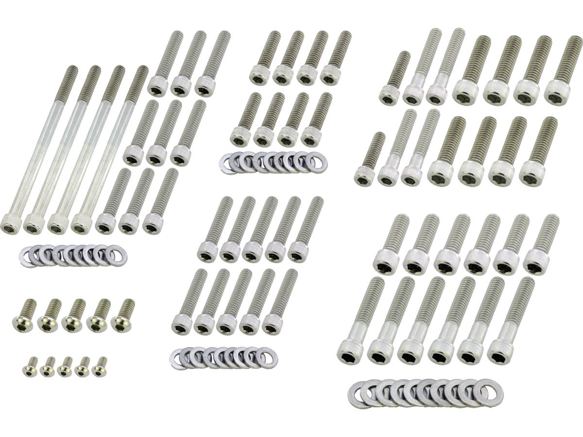 Complete motorschroevenset schroeven voor V-stangkoppeling-, dynamo-, tandwiel-, oliepomp-, waterpomp-, derby-, nokkendeksel, thermostaateenheid, oliefiltermontage, olie-pickup-eenheid, snelheids- en krukassensor, oliecarter , Starter roestvrij staal