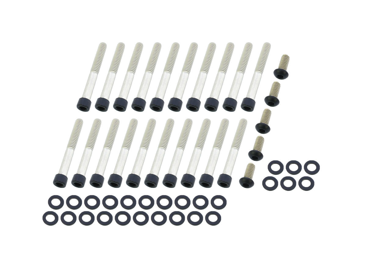 Complete motorschroefsetschroeven voor Buell XB primair deksel, inspectiedeksels, nokkendeksel, satijnzwart gepoedercoat