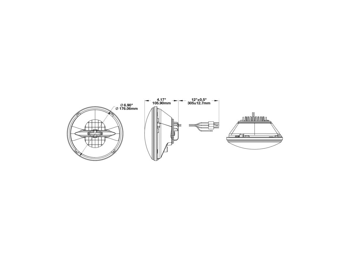 Model 8720 7" LED-reflector Scheinwerfereinsatz Met chromen reflector Chroom heldere LED