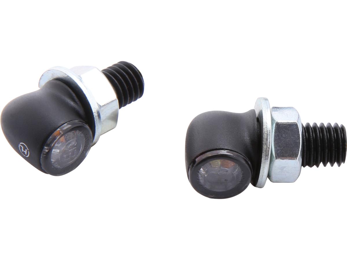 Proton Two LED-richtingaanwijzer/positielicht LED, getinte lens, zwarte metalen behuizing, zwarte rook-LED