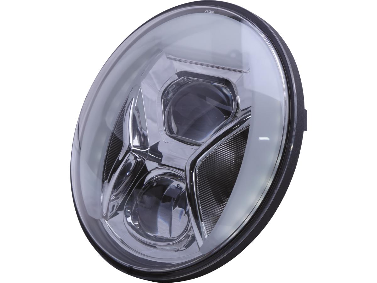 Type 8 7" LED Kurvenlicht Scheinwerfereinsatz mit Tagfahrlicht und Positionslampe Chrome Clear Reflector LED