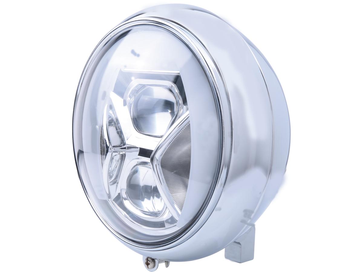 Yuma 2 Type 8 7" bochtenkoplamp met dagrijverlichting en positielicht, chroomreflector LED