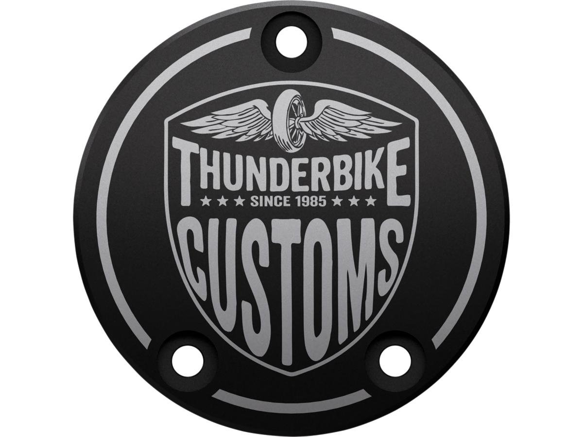 Nieuwe Custom Point Cover 3-gaats, met Thunderbike-logo Zwart geanodiseerd