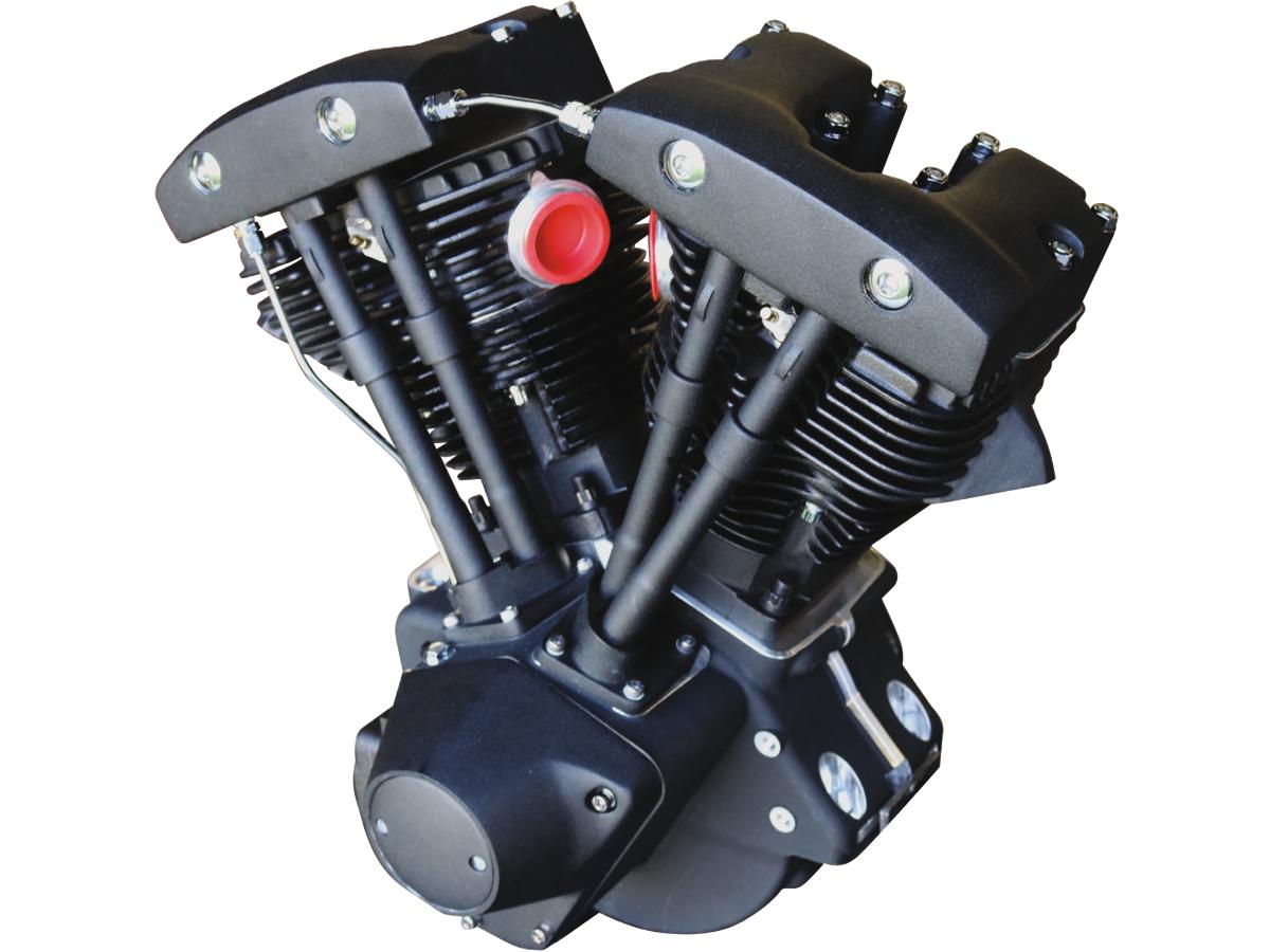 Shovelhead 96" Blackout-motor, zwart gepoedercoat