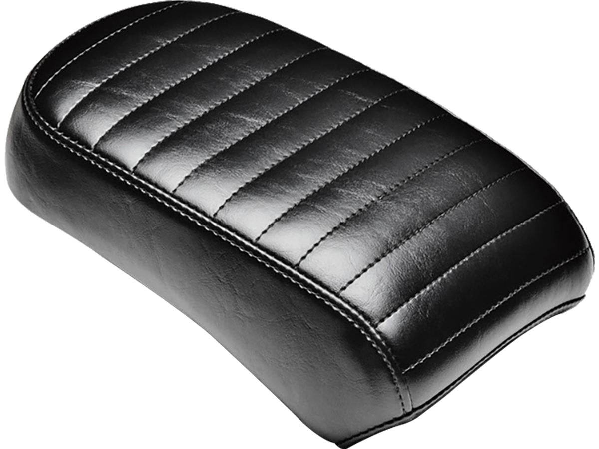 Bare Bones Pillion Pad geplooid stiksel, zwart vinyl