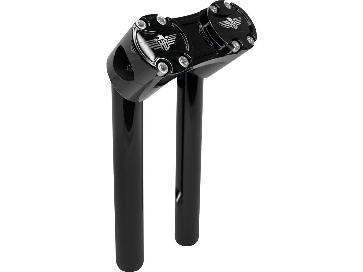 10" Clubstyle Pullback Risers With Black Clamp Black 1"