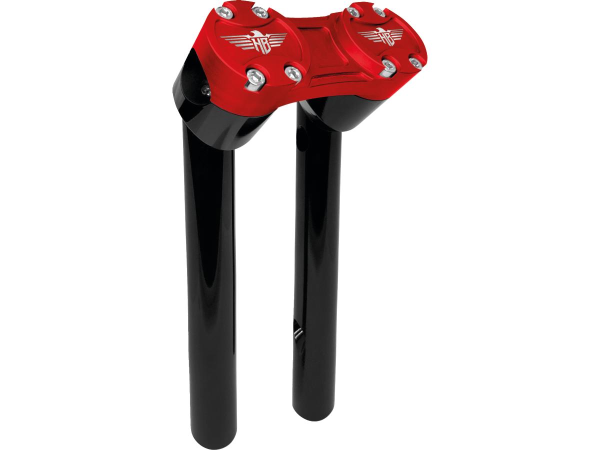 10" Clubstyle Pullback Risers With Red Clamp Black 1"