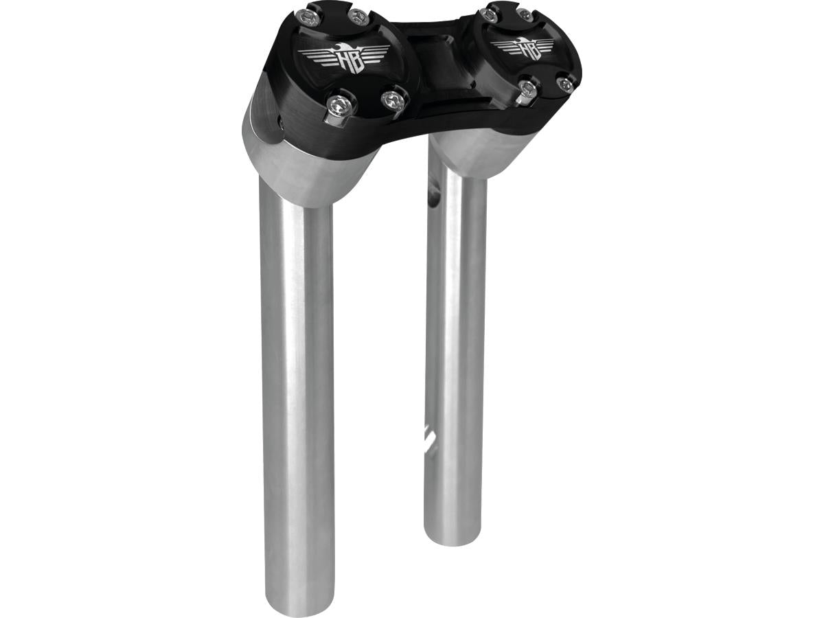 10" Clubstyle Pullback Risers With Black Clamp Silver 1"