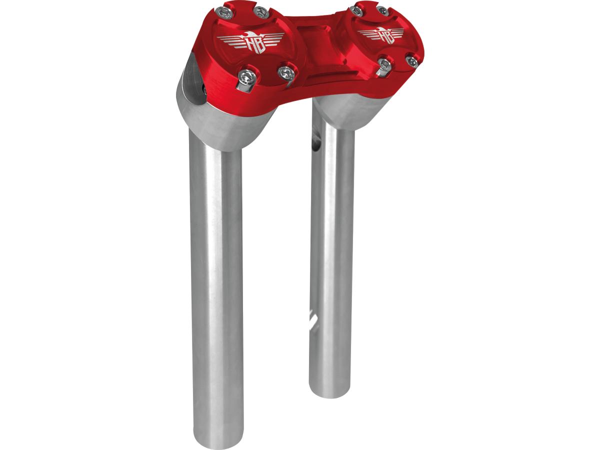 10" Clubstyle Pullback Risers With Red Clamp Silver 1"