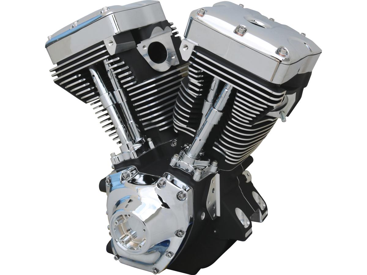 Competition Series Twin Cam 100" zwarte motor, zwart gepoedercoat