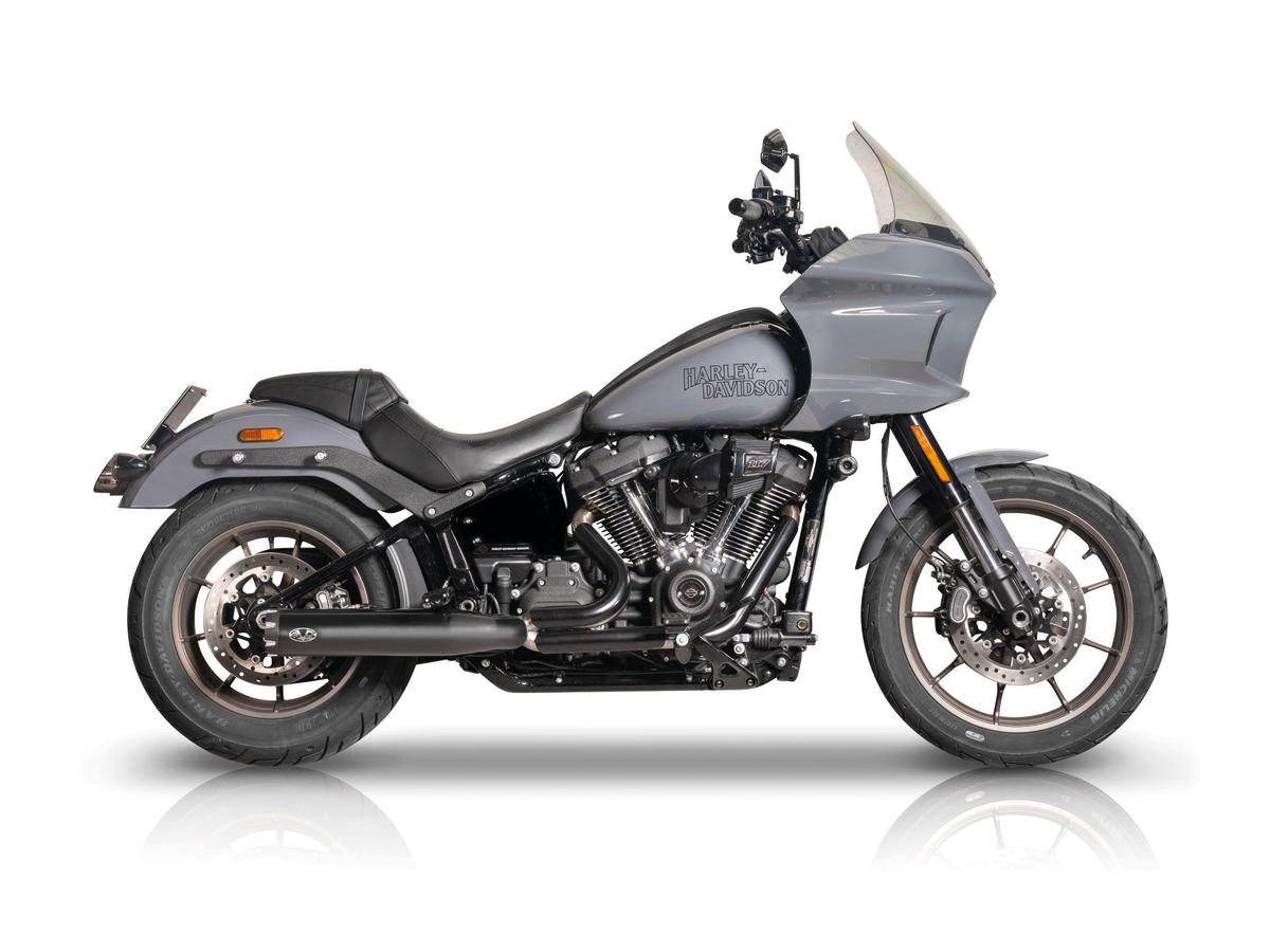 Softail 2 in 1 Full System Exhaust Endcap Revolver Black Ceramic Coated