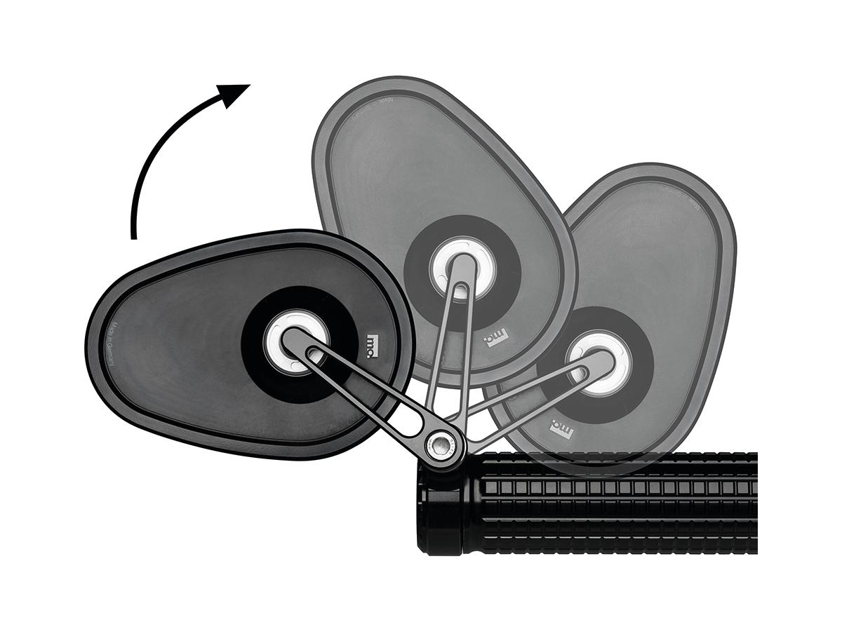 mo.view cruise flip Bar End Spiegel Zwart