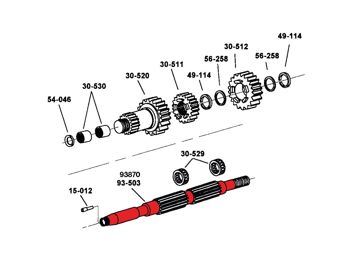 4/5-SPEED MAINSHAFT Transmission Mainshaft