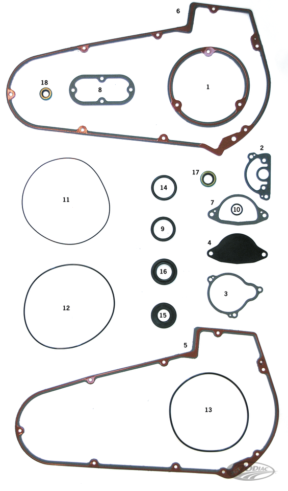 PAKKINGEN, O-RINGEN EN AFDICHTINGEN VOOR ALUMINIUM PRIMAIR OP 1965-1986 4-SPEED BIG TWIN