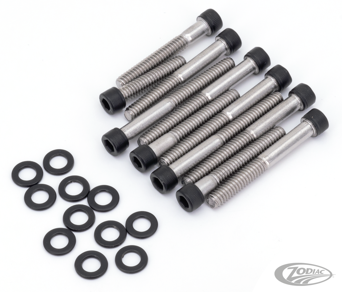 BLACK STAINLESS STEEL CAM COVER SCREW KITS FOR SPORTSTER