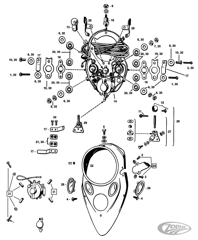 INSTRUMENTENPANEEL 1937-1946