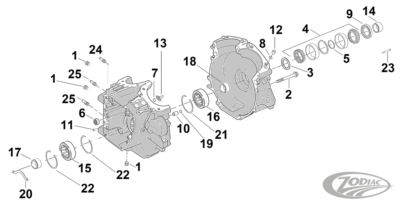 ONDERSTE ONDERDELEN VOOR TWIN CAM 1999-2017