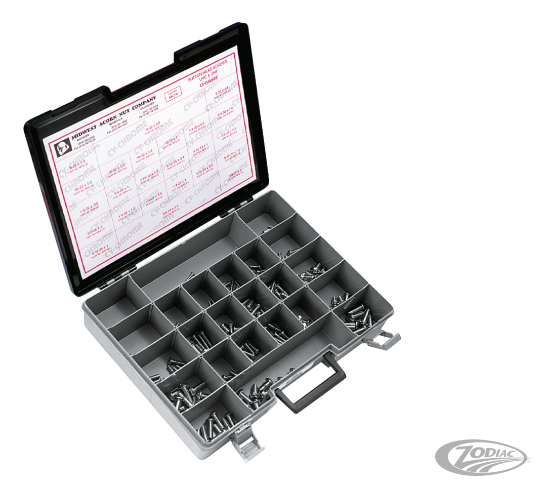 VERCHROOMDE TORX-SCHROEVENASSORTIMENT MET KNOPKOP