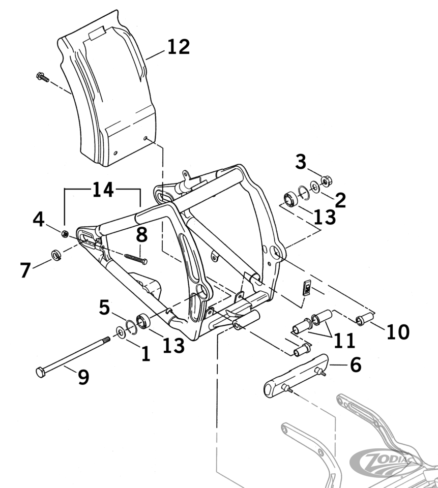 SWINGARM PARTS FOR 2000 THRU 2017 SOFTAILS