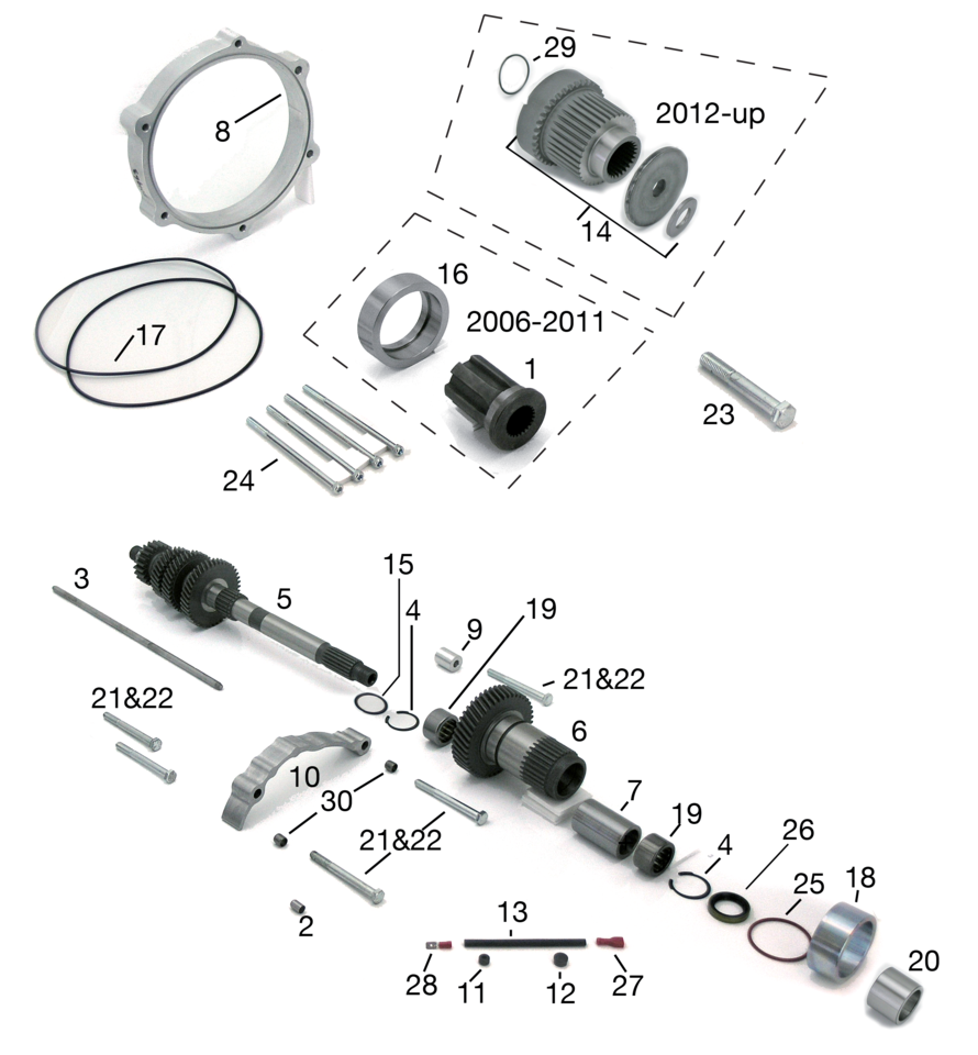 PRIMAIRE OFFSETKITS VOOR 6-SPEED DYNA 2006-2017 &amp; SOFTAIL 2007-2017