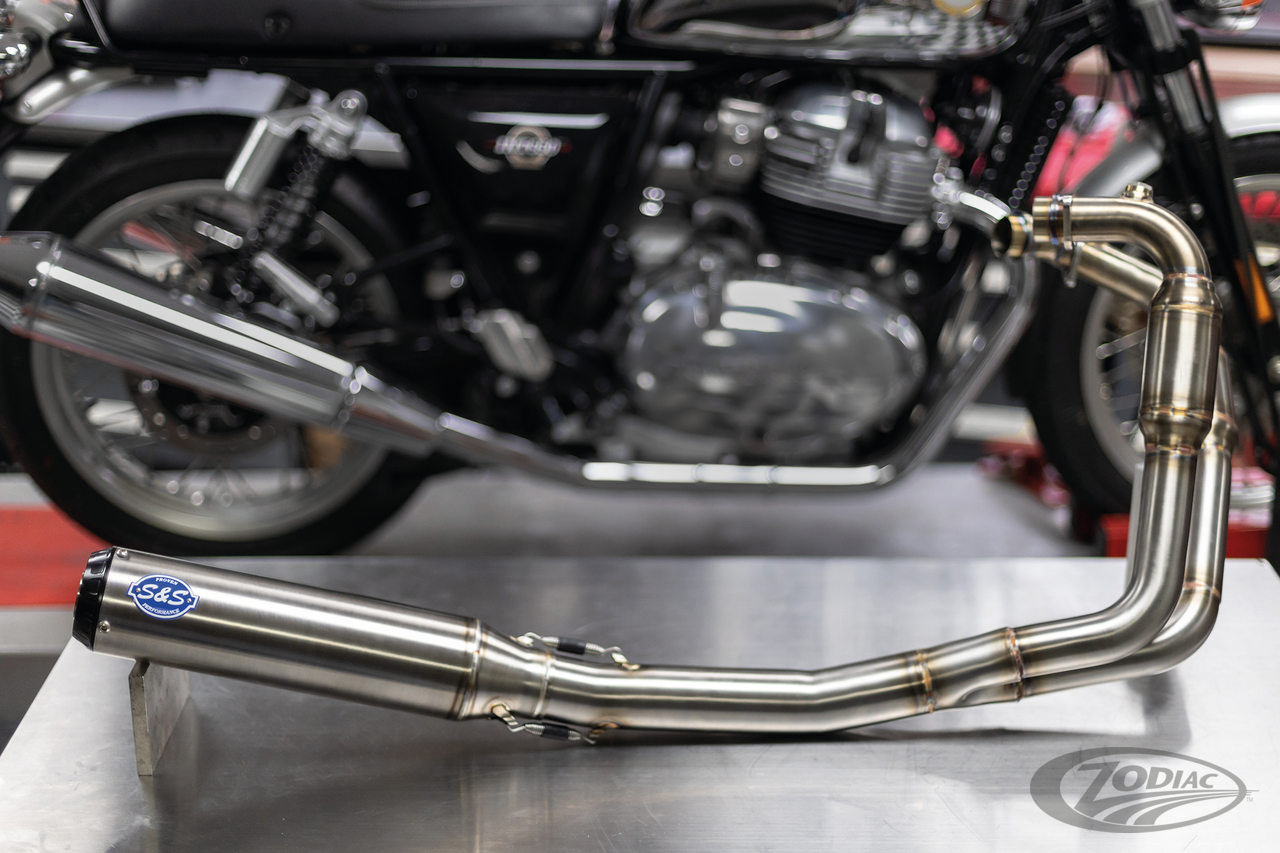 S&amp;S QUALIFIER 2-INO-1 UITLAATSYSTEEM VOOR ROYAL ENFIELD 650 TWINS