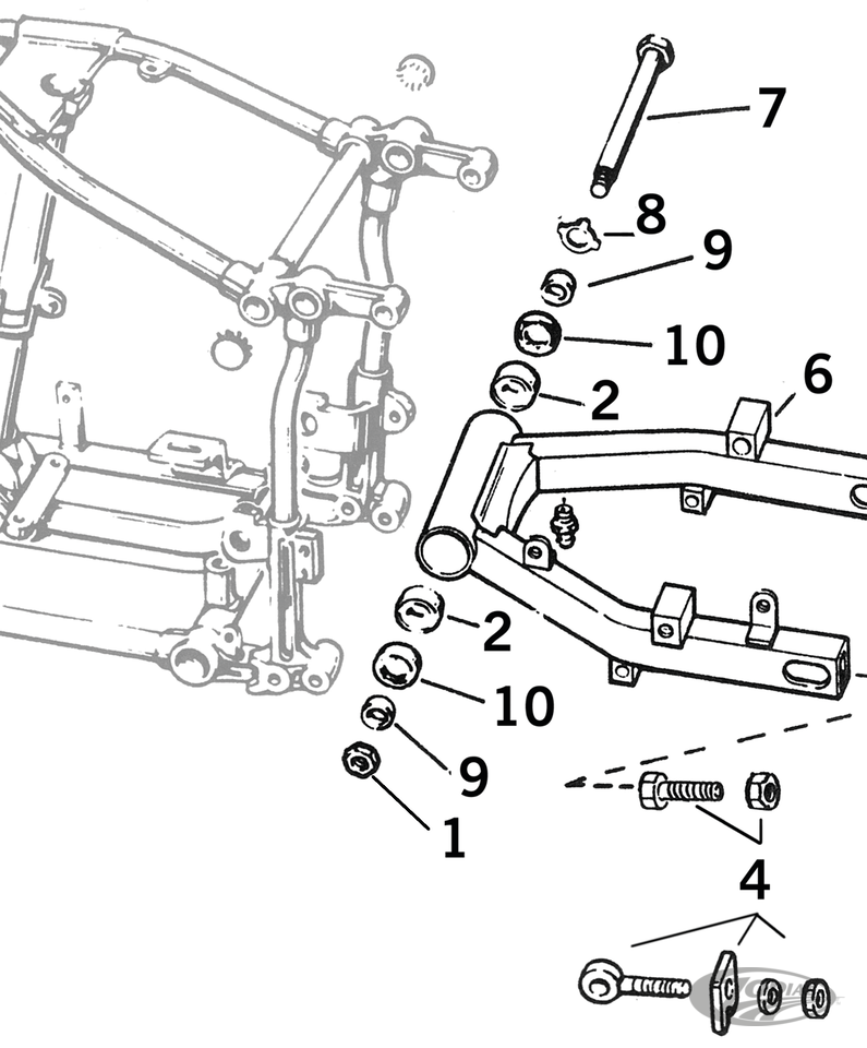 ZWANGARMONDERDELEN VOOR 1958-1986 4-SPEED BIG TWIN BEHALVE SOFTAIL